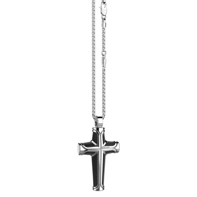 Collar Zancan de plata con colgante de cruz.