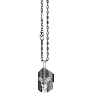 Silver necklace with black spinels