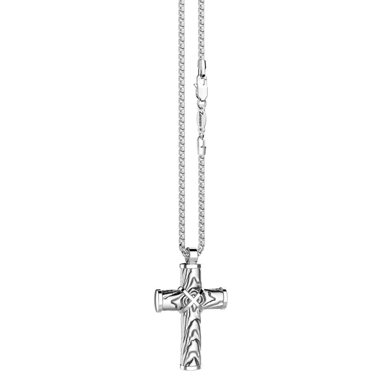 Collar Zancan de plata con colgante de cruz.