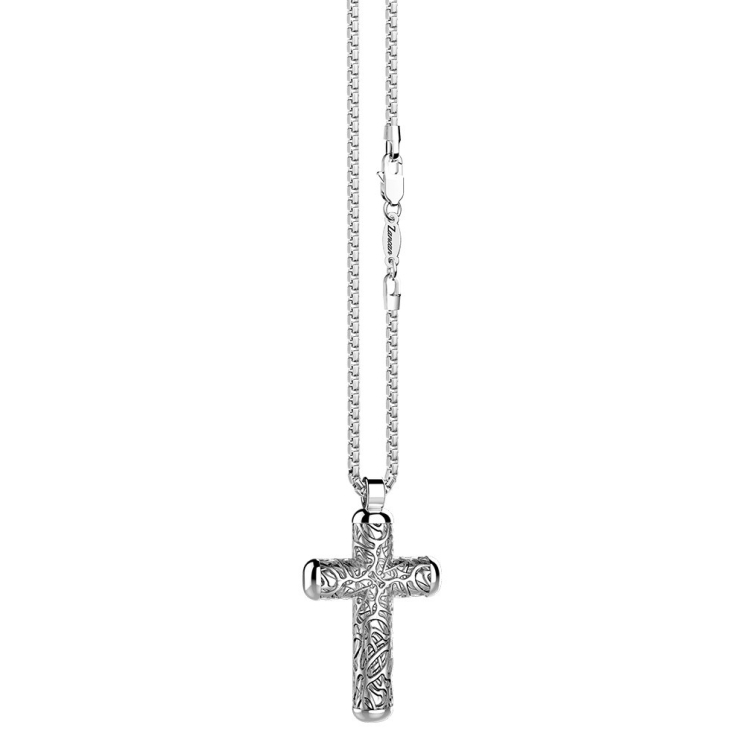 Collar Zancan de plata con colgante de cruz.