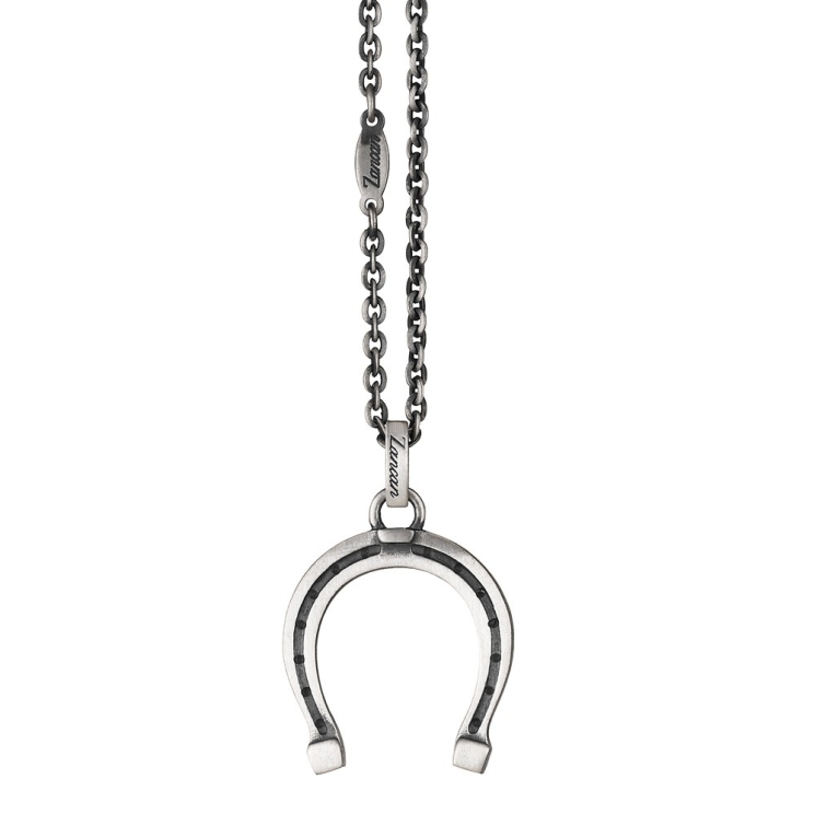 Collana in argento biker skull nero.