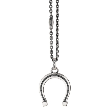 Collana in argento biker skull nero.