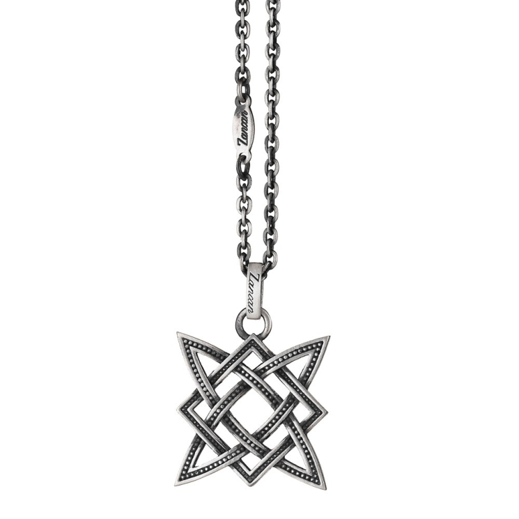Collana in argento biker skull nero.