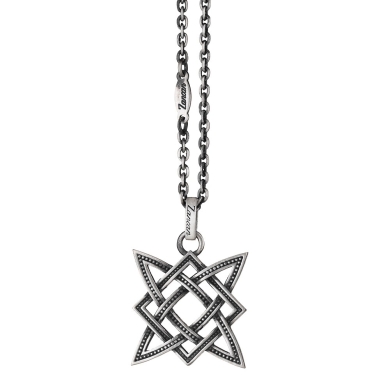 Collana in argento biker skull nero.