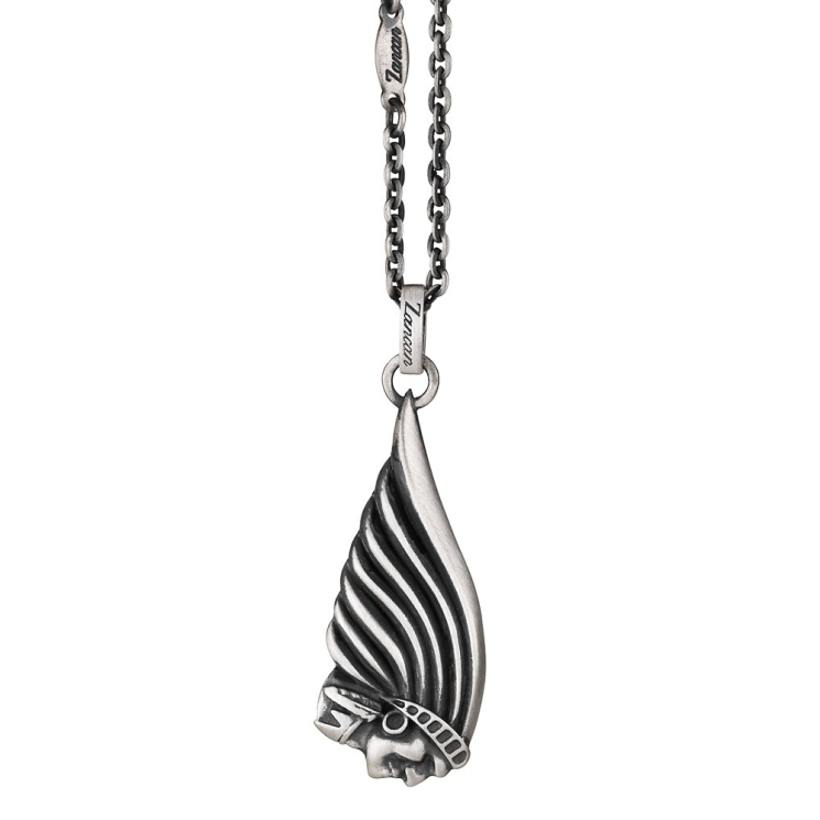 Silver necklace.