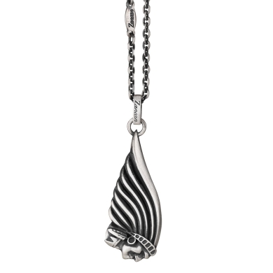 Silver necklace.