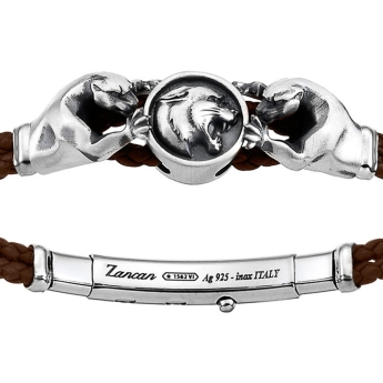 Bracciale con pistola in argento, kevlar nero e smalto nero. 2