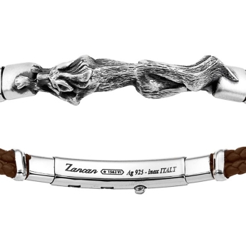 Bracciale con pistola in argento, kevlar nero e smalto nero. 2