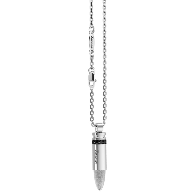 Collana con proiettile in argento.