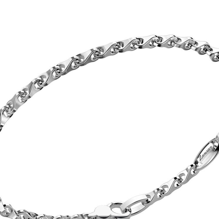 Pulsera Zancan de plata con eslabones de cola de zorro.