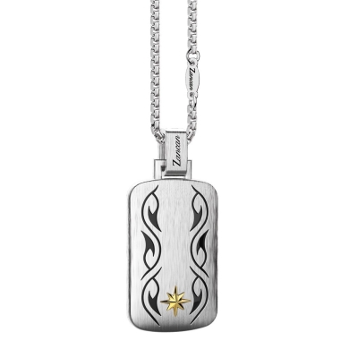 Collana in argento con rosa dei venti sulla medaglia