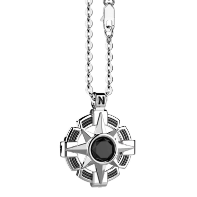 Collana in argento con onice naturale su pendente rotondo