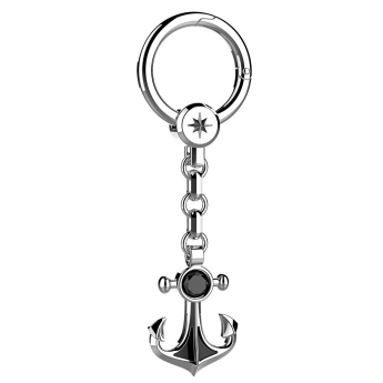 Portachiavi in argento con ancora
