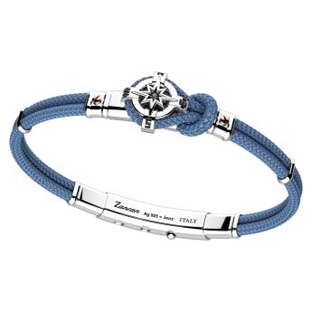 Bracciale in argento e silicone nero con dettagli in oro e smalto. 2