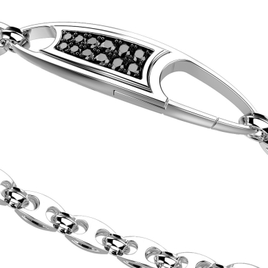 Zancan-Gliederarmband aus Silber mit schwarzen Edelsteinen.