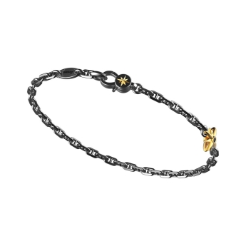 Bracciale in argento con rosa dei venti.