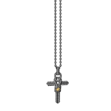 Collana  in argento  con croce e nodo piccolo.