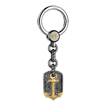 Portachiavi in argento con ancora.