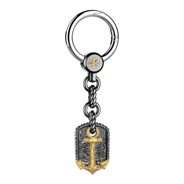 Portachiavi in argento con ancora.