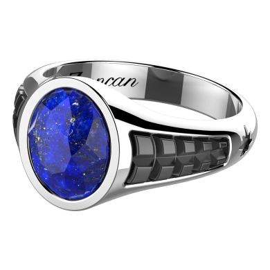 Anello piccolo in argento con Lapis ovale.