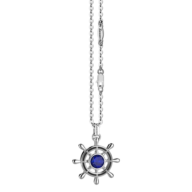 Necklace with Lapis on helm pendant