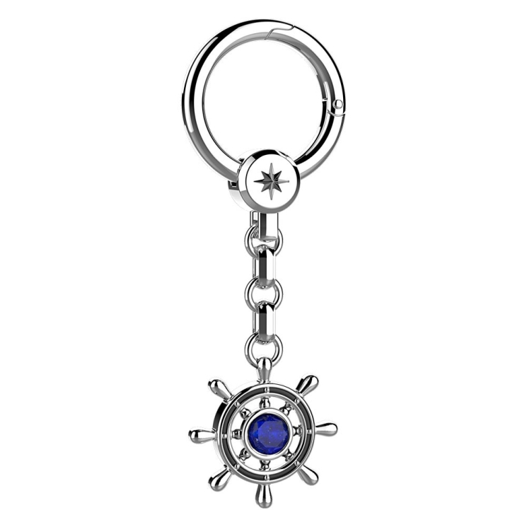 Portachiavi in argento con timone