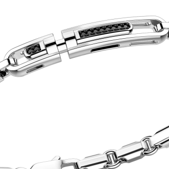 Zancan silver bracelet with tag and black stones. 2