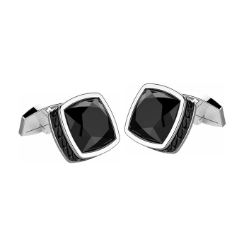 Gemelli in argento con onice quadrata