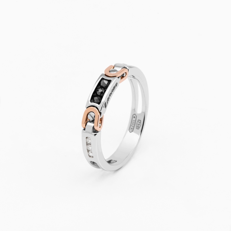 Anello uomo in oro bianco