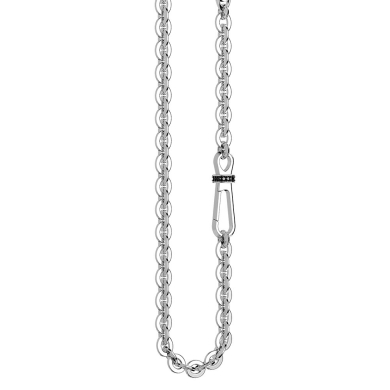 Collana solo maglia Zancan in argento e pietre nere.