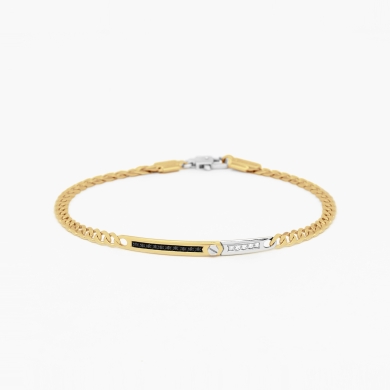 Bracciale da uomo in oro giallo con piastra centrale.