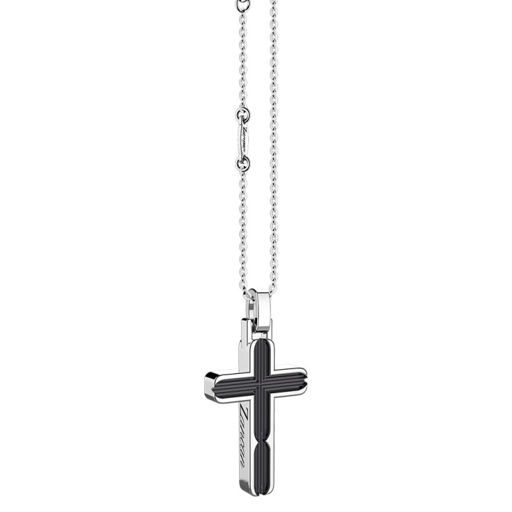 Zancan silver necklace with cross pendant.