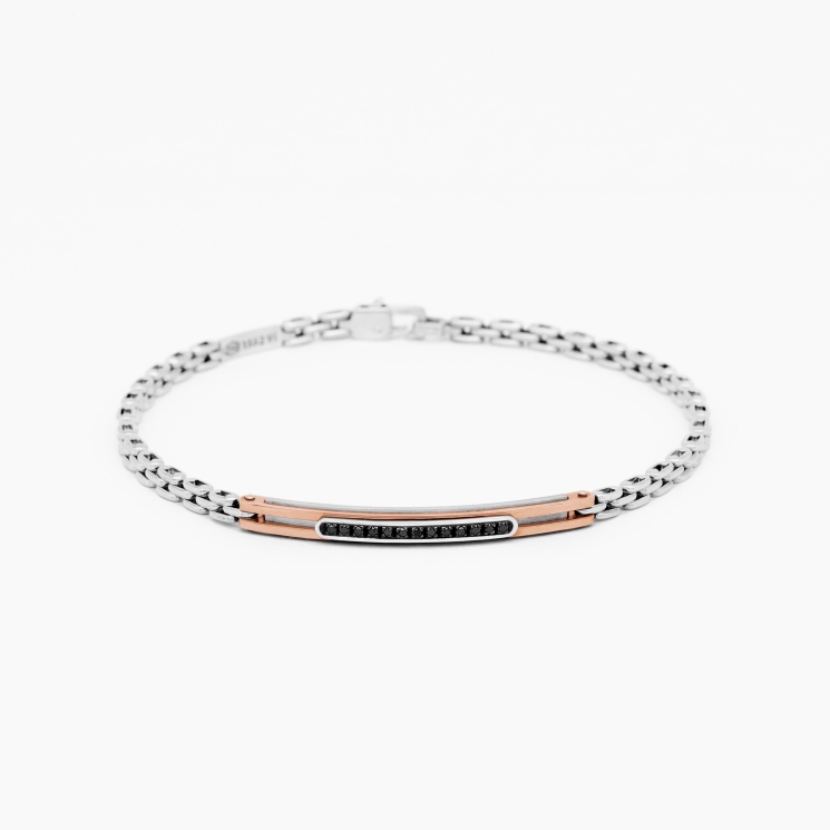 Men's bracelet in white gold.