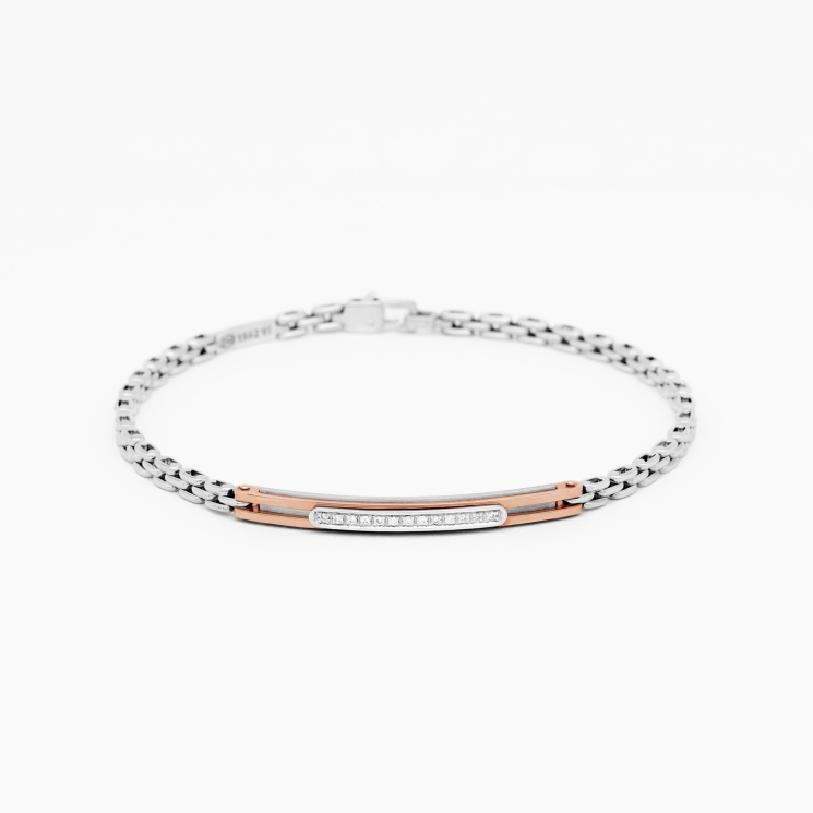 Men's bracelet in white gold.