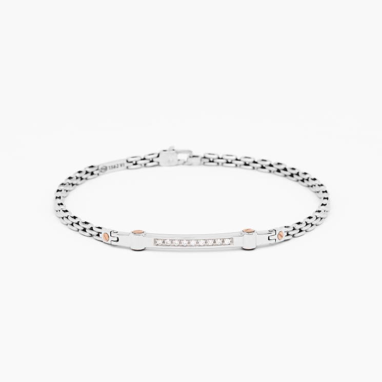 Men's bracelet in white gold.