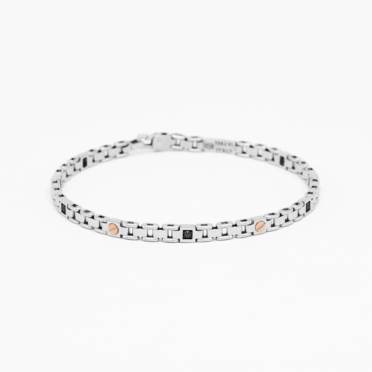 Bracciale da uomo in oro bianco.