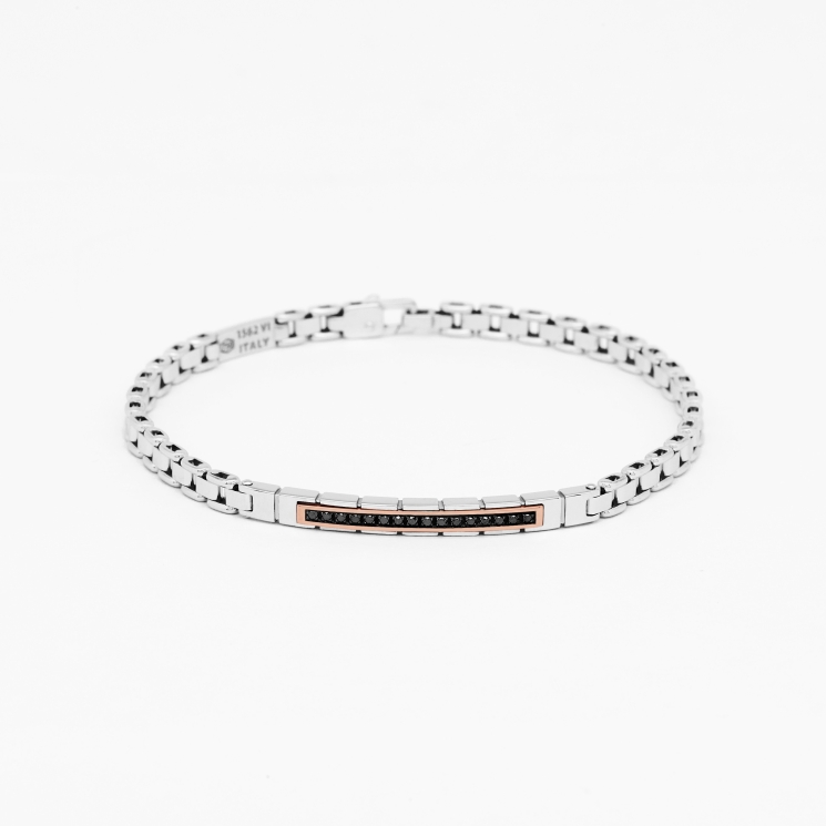Men's bracelet in white gold.