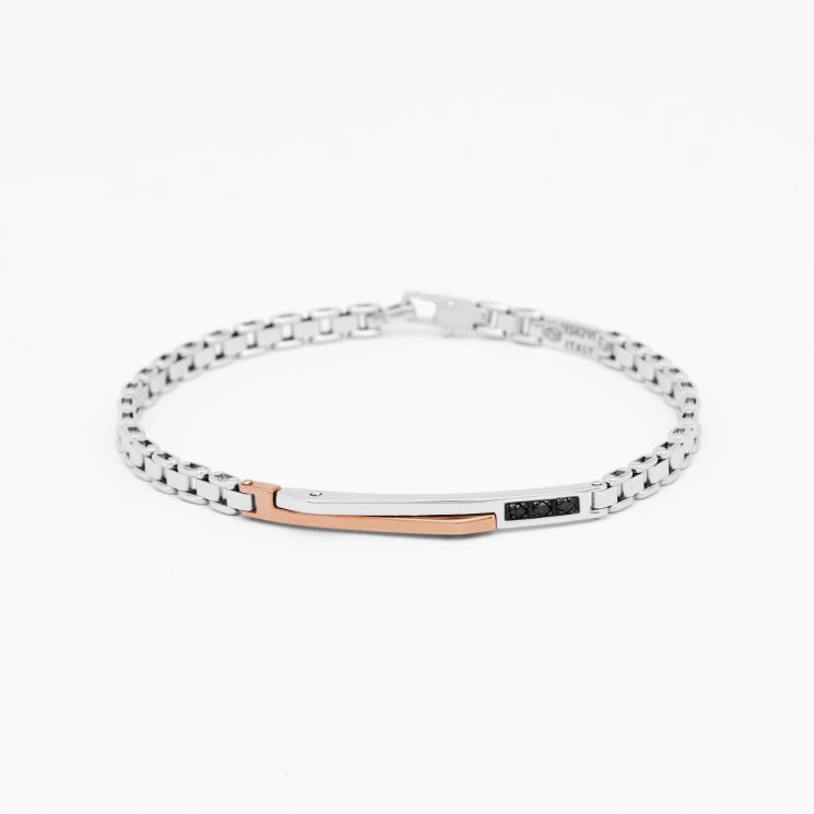 Bracciale da uomo in oro bianco.