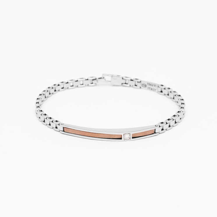 Bracciale da uomo in oro bianco.