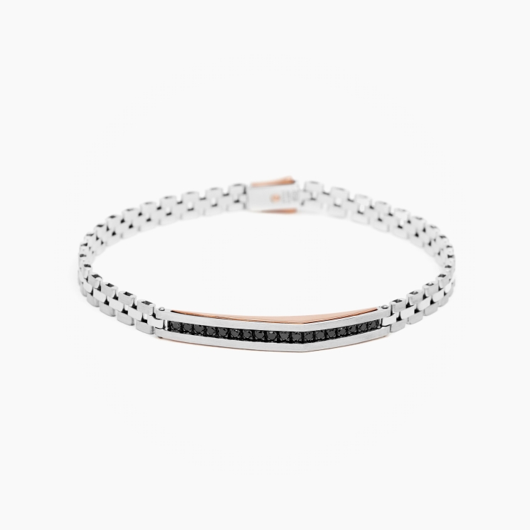 Bracciale da uomo in oro bianco.