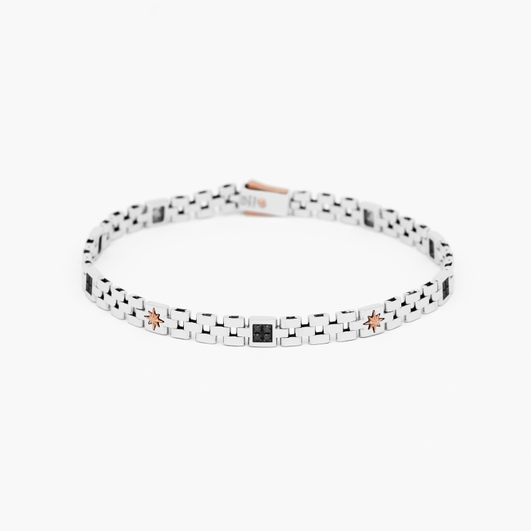 Men's bracelet in white gold.