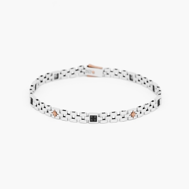 Men's bracelet in white gold.