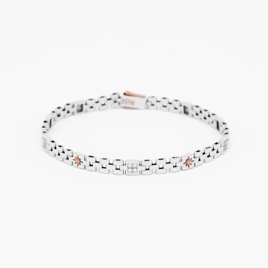 Men's bracelet in white gold.