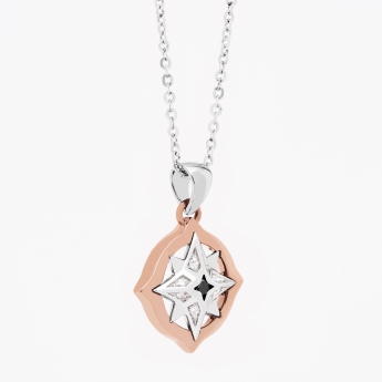 Collana da uomo dal design minimal, con pendente rosa dei venti.