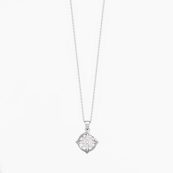 Collana da uomo dal design minimal, con pendente rosa dei venti.