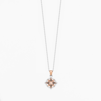 Collana da uomo dal design minimal, con pendente rosa dei venti.