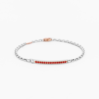 Bracciale da uomo in oro bianco con piastra centrale.