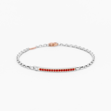 White gold men's bracelet with central plate.