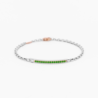 Bracciale da uomo in oro bianco con piastra centrale.