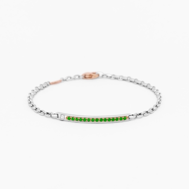 Bracciale da uomo in oro bianco con piastra centrale.